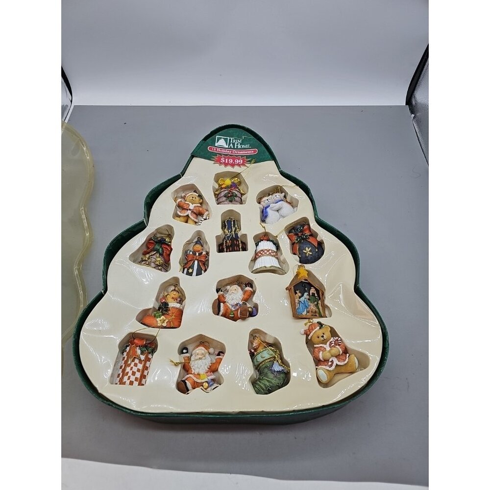 Vintage Kmart Christmas Trim A‎ Tree 15 Piece  Ornaments Original Box RARE